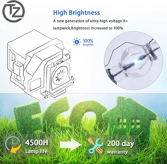 TZRSQL A+ Quality LMP-H200 for Sony VPL-VW40 VPL-VW50 VPL-VW60 VW40 VW50 VW60 Replacement Projector Lamp Bulb with Housing