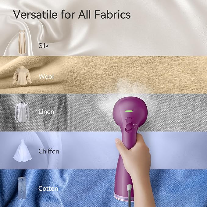 HiLIFE Steamer for Clothes, Portable Handheld Clothing Steamer (91-Orchid Purple)