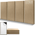 4Pack Fiberglass Acoustic Panels, Self Adhesive Sound Proof Foam Panels for Walls, Sound Dampening Panels for Studios, Office, Home Soundproofing Absorbing Noise Reducing, 23.6x11.8x2.5" Yellow