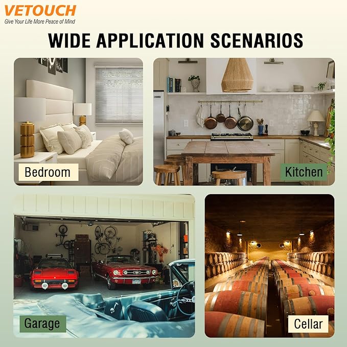 VETOUCH Plug-in Combination air Detector, 4 in 1 Combination Natural Gas and Carbon Monoxide Detector, detects CO, Gas,and Humidity Values. for Home, Bedroom, Kitchen, RV, 1 Pack
