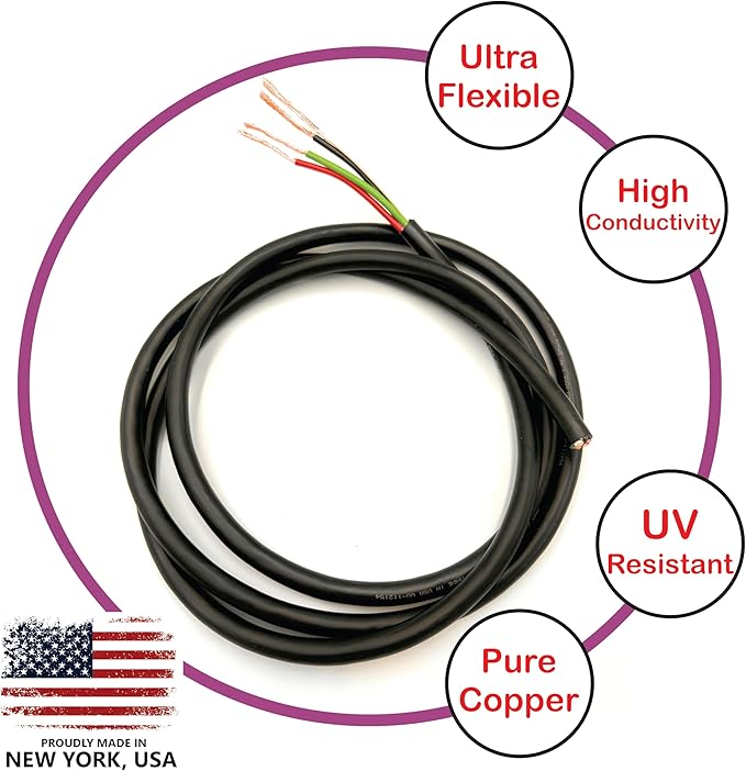 NATIONAL Wire & Cable – 22 AWG 4-Conductor Premium Copper Wire, 100 ft, Stranded | Made in USA, Flexible Jacket | Electronics, Alarms, Signal Wiring, DIY, Indoor and Outdoor Use