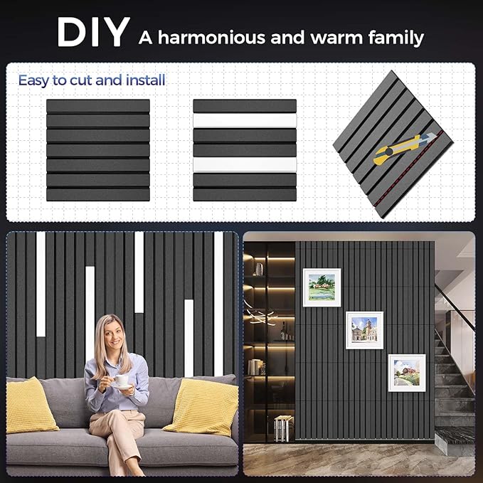 BSHEAD 16 Pack Large Fold Soundproof Wall Panels,12 x 12 x 0.47 in Sound Proof Foam Panels for Walls, High Density, Thicker 0.47in, Acoustic Panels, Sound Dampening Panels Black