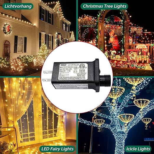 2PCS Replacement 30V 0.12A LED Transformer Class 2 Power Supply Adapter Ip44 LED Light Controller Low Voltage Transformer for Christmas String Light Inflatable Decorations (30V3.6W 2PCS)