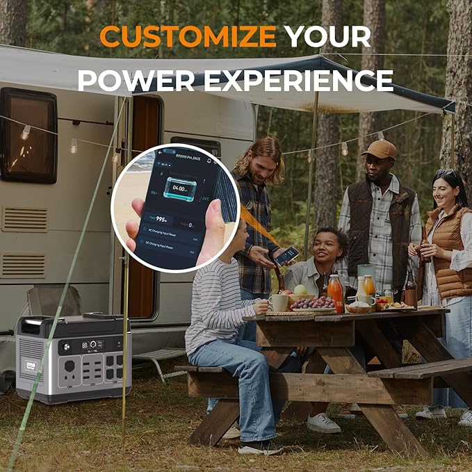 OUKITEL P2001 Plus 2400W Solar Generator with 100W Solar Panel, 2048Wh Solar Power Station with 4 AC Outlets(5000W Peak), 1.5H Full Charging, APP Control Battery Backup for Home, Camping & RVs