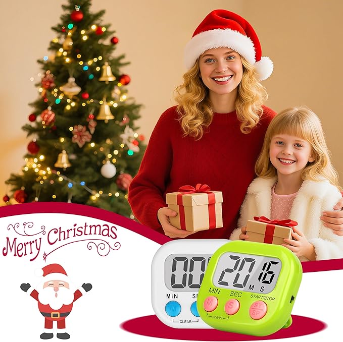 ZILLEEN Classroom Timer for Kids Teachers 2 Pack Digital Timers, White & Green