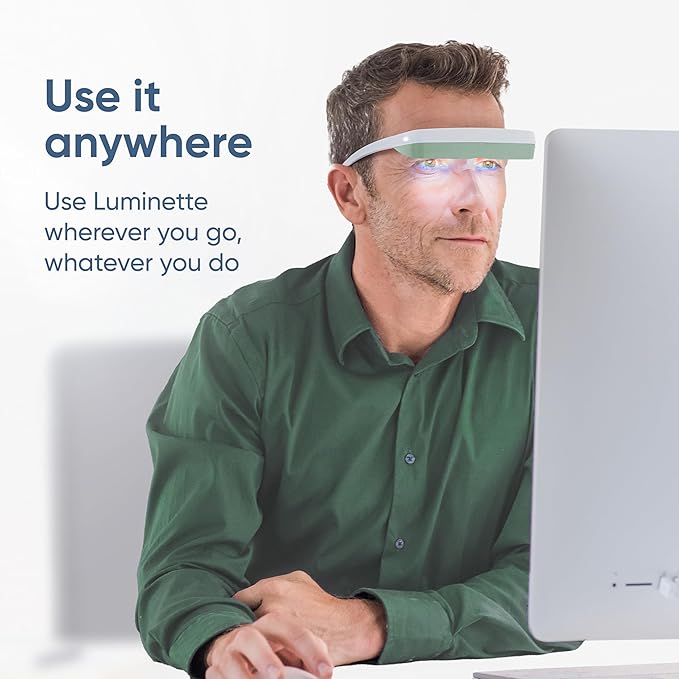 Luminette 3 Light Therapy Glasses - Wearable Light Therapy Lamp - Natural Relief for Sleep Problems, Seasonal Mood Disorders & Jet lag - Portable Daylight Lamp (Green)