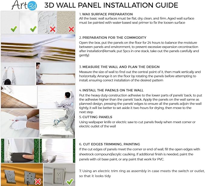 Art3d Decorative 3D PVC Wall Panel for Interior Décor, 6-Pack 24.6 x 31.5 in., Wave 2