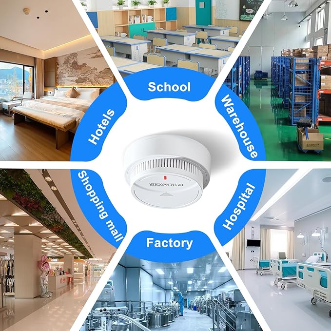 Smoke Detector 1 Pack,Fire Alarms Smoke Detectors with Photoelectric Technology with LED Lndicator and Test Button,Smoke Alarm for Home,Bedroom,Kitchen