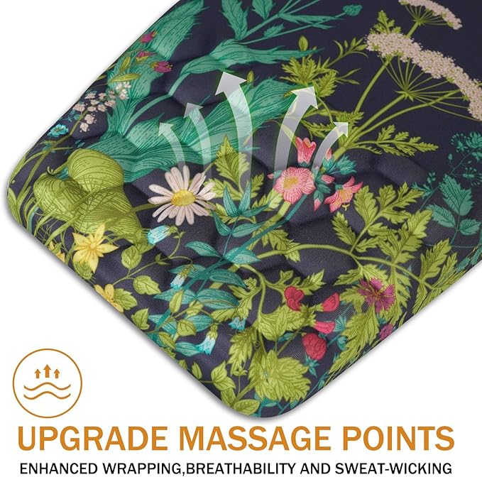 BOCHEERY Ergonomic Mouse Pad Wrist Support,Upgrade Mousepad with Massage Design,Non-Slip PU Base Desktop Mouse Pads for Pain Relief, Computer, Office & Home,12 x 8 in（F-Midnight Floral）