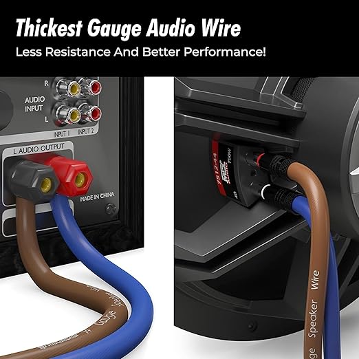 InstallGear 14 Gauge Speaker Wire 100 ft Cable, 14 AWG Speaker Wire Cable, True Spec Soft Touch Cables | Great use for Car Audio, Stereos, Home Theater Speakers, Surround Sound