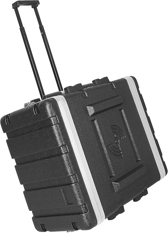 Sound Town Lightweight 6U PA DJ Rack/Road Case with 5U Rack Space, ABS Construction, 19” Depth, Retractable Handle, Wheels and Heavy-Duty Latches (STRC-A6UT)