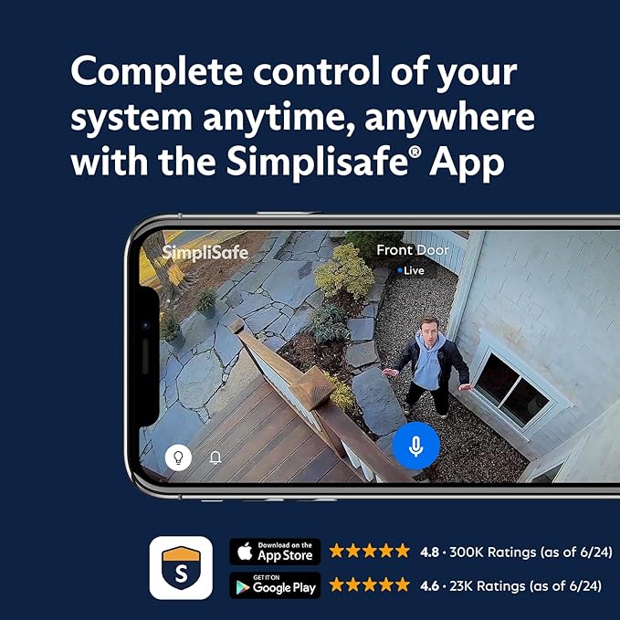 SimpliSafe 10 Piece Wireless Home Security System with Outdoor Camera- Optional 24/7 Professional Monitoring - No Contract - Compatible with Alexa and Google Assistant