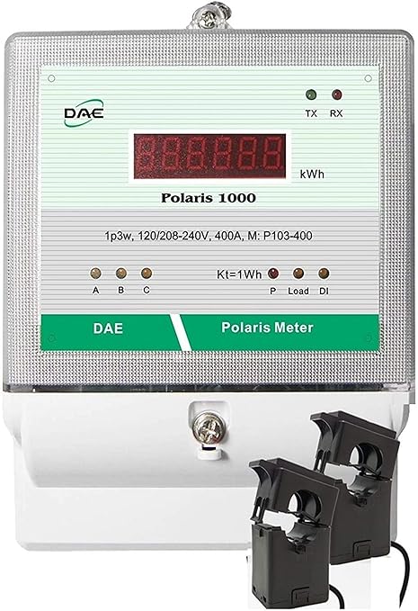 DAE P103-400 KIT, UL Listed, kWh Smart Submeter, 1P3W(2 hot Wire,1 Neutral) 400A, 120/240V, 2 Split CTs (Inner Dia. 1.38 in)