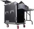 Sound Town Heavy-Duty 1/2" (12mm) Plywood 14U PA DJ Pro Audio Rack/Road ATA Case with 11U Slant Mixer Top, Locking Drawer, Side Table, 20’’ Rackable Depth and Casters (STMR-14TD3)