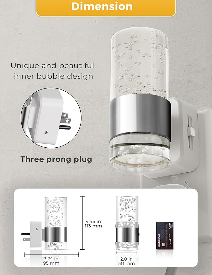 L LOHAS LED Night Light, Plug in Night Light with Auto Light Sensor, Brightness Adjustable with Daylight White 5000K, Wall Sconce-Style Design Nightlight for Bathroom, Hallway, Enterway