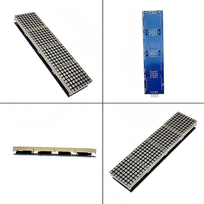 Yuuhseel 2PCS MAX7219 32x8 Dot Matrix LED Display Module 4 in 1 Common Cathode MCU Control Display Blue + 5Pin Wire Compatible with Arduino