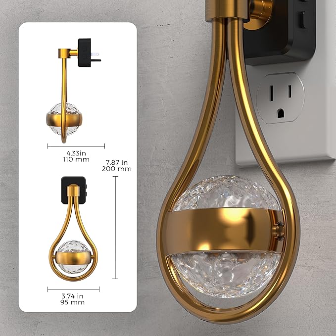 L LOHAS LED Night Lights Plug Into Wall: 2 Pack Star Projector RGB Night Light with 10 Color Change, Dusk to Dawn Sensor, 330°Rotating Globe Night Light for Bedroom, Hallway, Home Decor, Gaming Room
