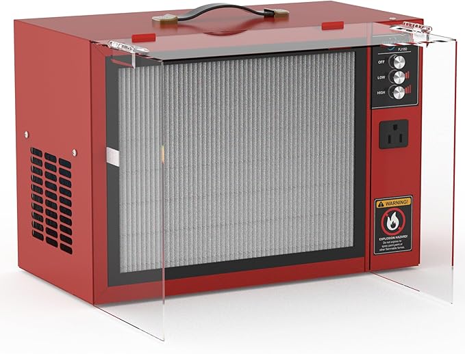 OUKEETO Portable Air Filtration System - Tabletop Dust Collectors (580-780CFM) for Woodworking, Movable Air Filter with Strong Vortex Fan, Benchtop Dust Collection Systems for Garage Works Shop