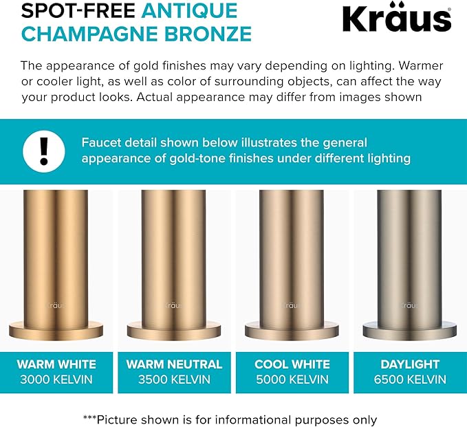 KRAUS Oletto Single Handle Pull Down Kitchen Faucet with QuickDock Top Mount Installation Assembly in Spot Free Antique Champagne Bronze, KPF-2620SFACB