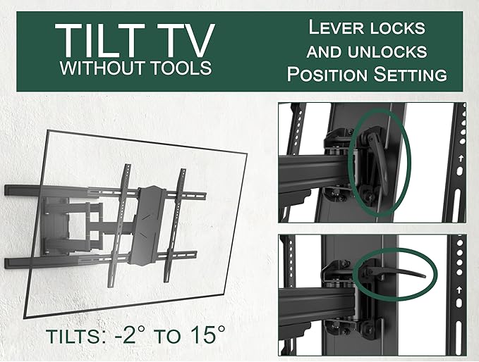 ynVISION.DESIGN Heavy Duty TV Wall Mount for 65–100” TVs, XXL Full Motion Bracket Extends 31.5”, Tilt Swivel Leveling, 154 lbs Capacity, Max VESA 800x600, Fits Flat, LED, LCD, OLED, 4K, Smart TVs