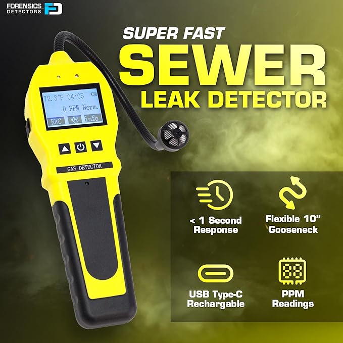 Sewer Smell Leak Detector by Forensics | 20-Year Sensor | Bathroom, Drains, Sewage, Plumbing |