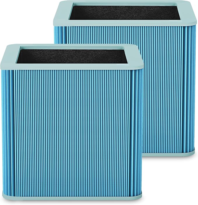 211+ Replacement Filter Compatible with 211+ Air Purifier, 2-Stage Filtration System of H13 True HEPA Filter and Activated Carbon Filter, Blue, 2 Pack