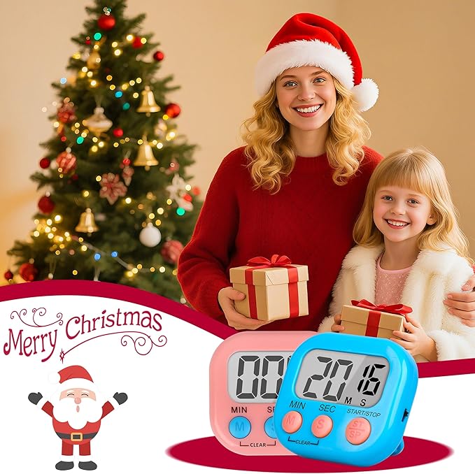 ZILLEEN Classroom Timer for Kids Teachers 12 Pack Digital Timers, Blue & Pink