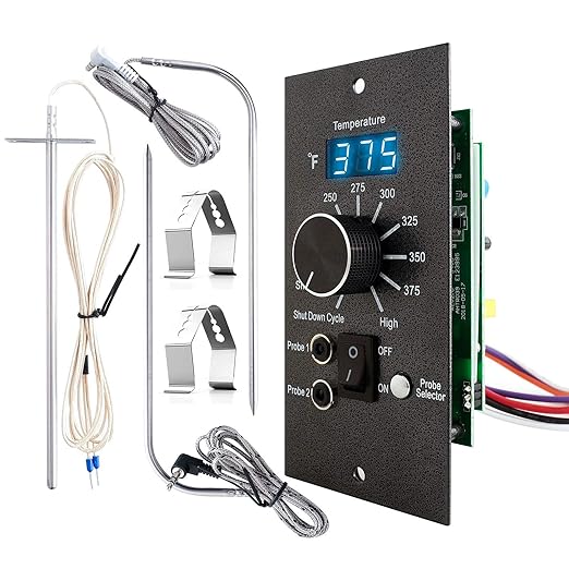 Digital Pro Controller for Traeger Grill Parts Control Panel Replacement with Meat Probes and Thermostat Board Sensor