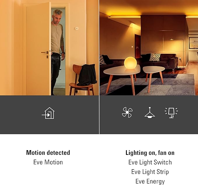 Eve Motion (Previous Version) - Smart Motion Sensor with Light Sensor, IPX3 Water Resistance, Automatic Activation of Lights and Devices, Thread