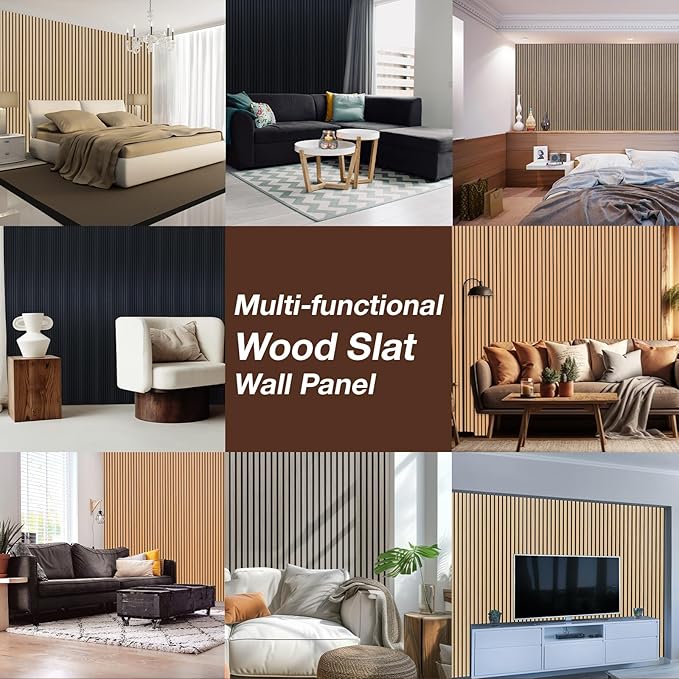 NeatiEase Wood Wall Panels Color Samples Pack, Acoustic Slat Wall Panels for Interior Wall Decor and Noise Reduction, Decorative Slat Wall Paneling