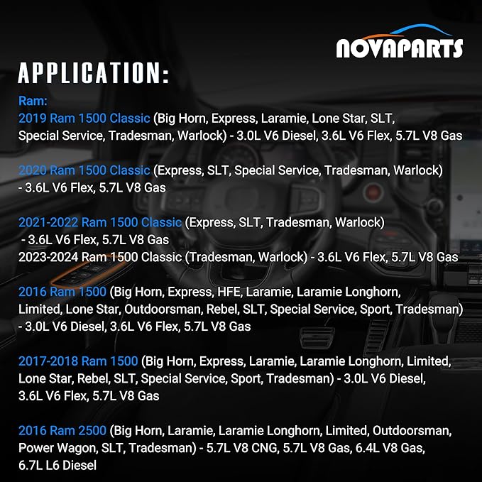 NOVAPARTS 11PINS 56046826AE Driver Side Power Control Window Switch for 2016-2018 Ram 1500 2500 3500 2019-2024 Ram 1500 Classic 56046826AC 56046826AD Front Left (2 Auto, 3+8 pins)