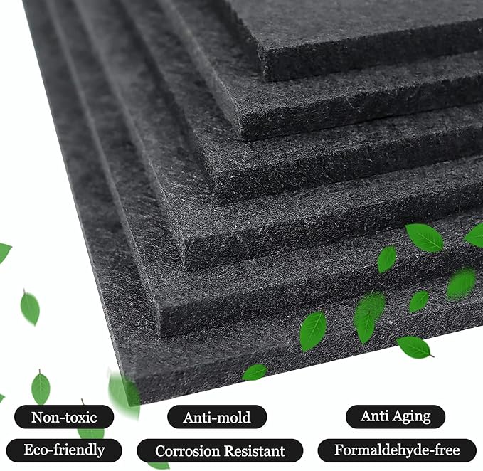 BXI Sound Absorber - 16 X 12 X 3/8 Inches 6 Pack High Density Acoustic Absorption Panel, Sound Absorbing Panels Reduce Echo Reverb, Tackable Acoustic Panels for Wall and Ceiling Acoustic Treatment