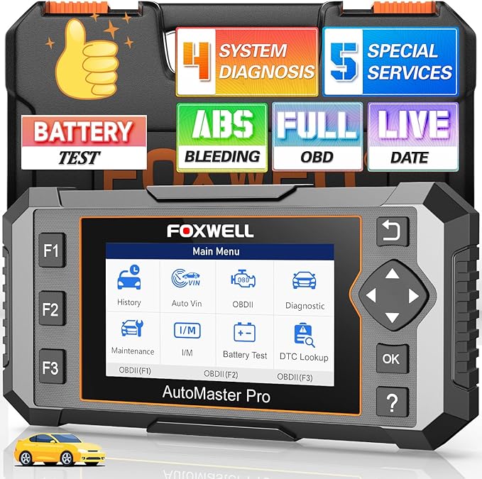2026 FOXWELL NT614 Elite OBD2 Scanner with 5 Resets ABS Bleeding, SAS Calibration, Oil, EPB, Throttle, Upgrade of NT604 Code Reader Scan Tools, ABS SRS Engine Transmission Battery Test Car Scanner