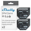 Shelly 2PM Gen4 | Wi-Fi, Zigbee & Matter 2-Channel Smart Relay Switch with Power Metering | Home Automation | Alexa, SmartThings, Google Home, HomeKit Compatible | Roller Shutters Control (2 Pack)