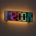 JALL 10.5'' Large Digital Wall Clock, Big LED Number Display, Alarm, RGB Colors, Auto DST, Temperature for Classroom, Bedroom, Decor, Birthday Xmas Gift for Senior, Mem Womem Mom Dad