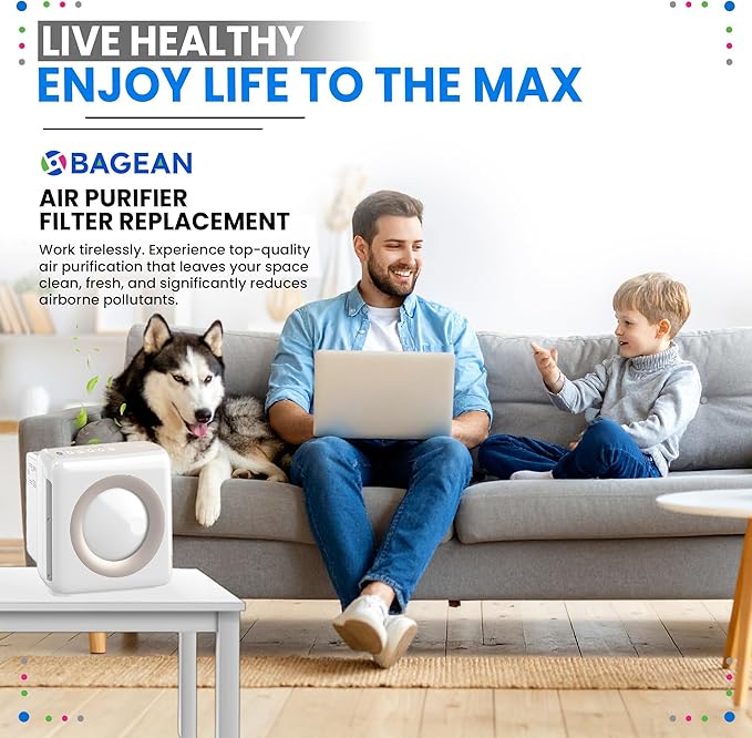 Bagean AP-1512HH Filter Compatible with Coway Airmega AP-1512HH & 200M Air Purifier - Fit Coway Filter Replacement - H13 True HEPA Filters Removes 99.97% particles Freshens the Air (1 HEPA + 2 Carbon)