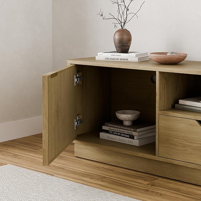 Lab Cosi TV Stand for TVs up to 80'',Modern TVStand with Drawer Storage,TV Console with Adjustable Shelve Storage