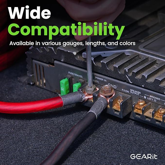 GEARit 8 Gauge Wire (25ft - Red Translucent) Copper Clad Aluminum CCA - Primary Automotive Wire Power/Ground, Battery Cable, Car Audio Speaker, RV Trailer, Amp, Electrical 8ga AWG 25 Feet