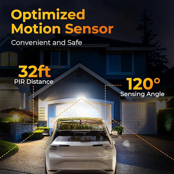 ESLIGHTION Solar Motion Sensor Outdoor Lights, 3 Modes LED Security Flood Light with Remote Control, IP65 Waterproof Solar Powered Outside Wall Light for Garden Patio Garage Yard (Black, 2 Pack)