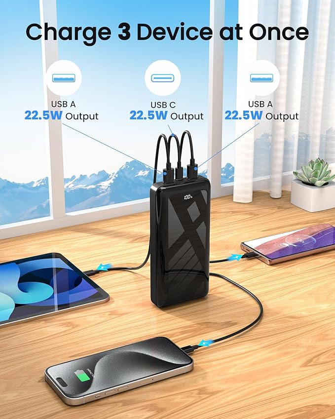 LOOPEAK Power Bank 50000mAh 22.5W Fast Charging Portable Charger, USB C Quick Charge with 3 Outputs & 2 Inputs, LED Display, Huge Capacity External Cell Phone Battery Pack for iPhone, Samsung, iPad