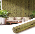 OUZUGIE 1 Pack 96x24 Inch Natural Bamboo Wall Panel – Green Burned Pole Wrap Paneling for Walls, Ceilings, Cabinets, Furniture – Ideal for Bedroom, Living Room & Office DIY Decor