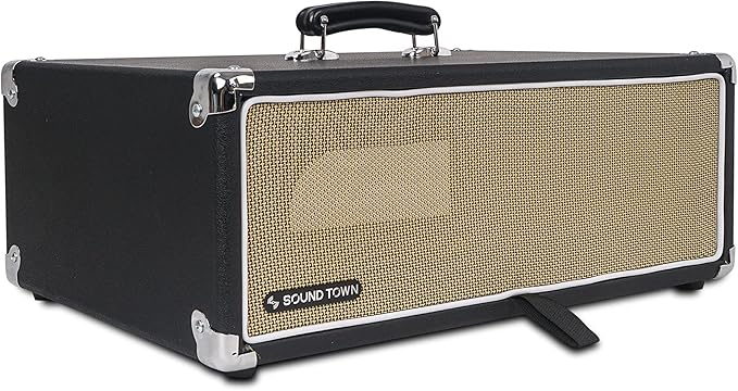 Sound Town Vintage 3U Amp Rack Case, 12.5" Depth with Rubber Feet, Dust Cover, Kickstand, Black (STVRC-3BK)
