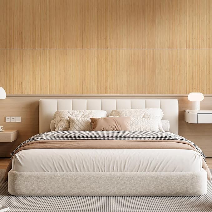 OUZUGIE 1 Pack 96x24 Inch Natural Bamboo Wall Panel – Twinned Carbides Pole Wrap Paneling for Walls, Ceilings, Cabinets, Furniture – Ideal for Bedroom, Living Room & Office DIY Decor
