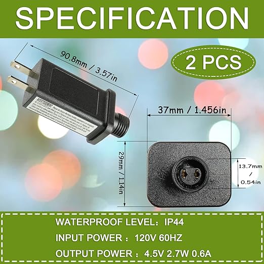 SIGANDG 4.5V 2.7W LED Transformer Replacement Class 2 Power Supply for Christmas String Light Inflatable Decorations LED Controller IP44 Waterproof Low Voltage