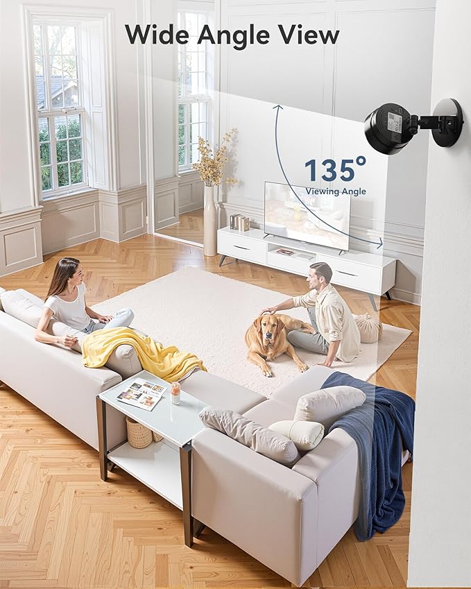 FOSCAM 3K 5MP Security Camera Indoor/Outdoor, 2.4g & 5g WiFi Magnetic Mini Dog/Cat/Pet/Baby Camera, Smart Motion Detection, 20X Zoom, 2-Way Audio, Night Vision, Home Monitor Work with Alexa & Google