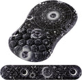 Laokiiy Mouse Pad Wrist Support, 2 in1 Keyboard Wrist Rest+ Ergonomic Mouse Pad, Non-Slip Wrist Rest for Computer Keyboard, Made Easy Typing & Relieve Wrist Pain(Sun Moon)
