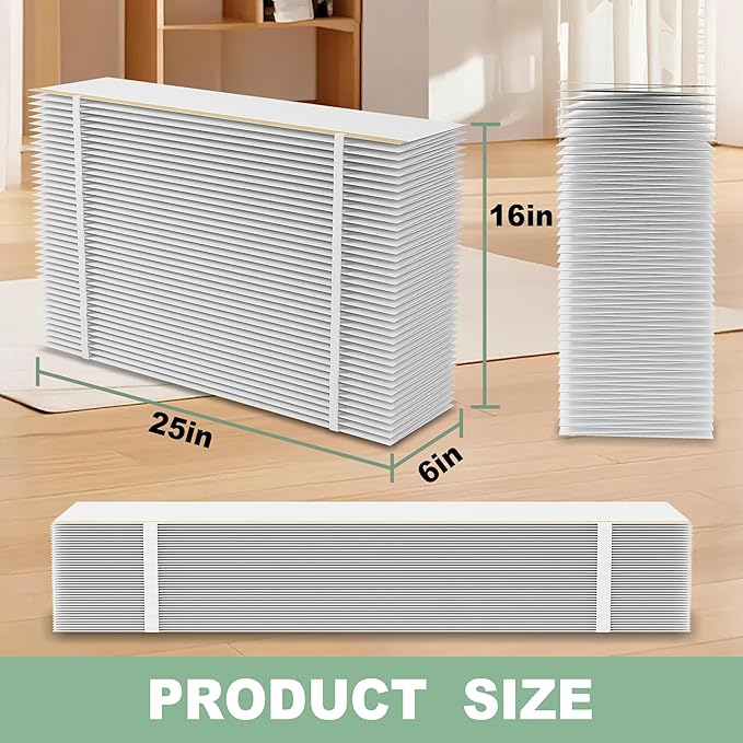 （3 Pack）401 Filter Replacement Compatible with AprilAire 2400, Space-Gard 2400 Whole-House Air Purifier, MERV-10 Furnace Filter, 16x25x6 Air Filter（incloud 2 Pleat Spacers）