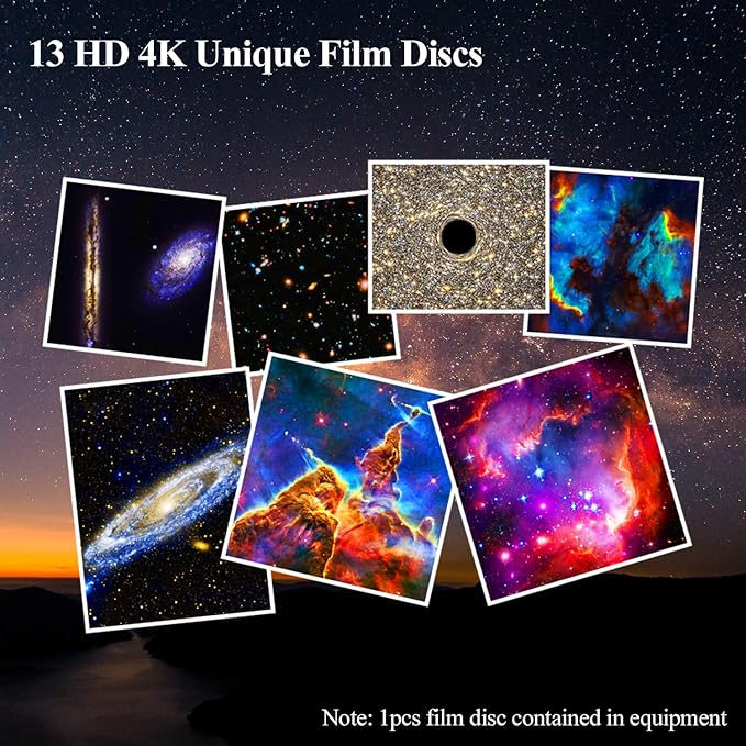 Star Projector, Galaxy Projector for Bedroom, Planetarium Projector Night Light with 13 Slide Discs & 360° Rotation, Space Projector for Kids Adults