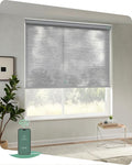 Yoolax Motorized Blinds App Control, Light Filtering Motorized Shades for Windows, Cordless Automatic Roller Shades for Bedroom Living Room Office(Light Filtering Jacquard Gray, 33" W x 72" H)