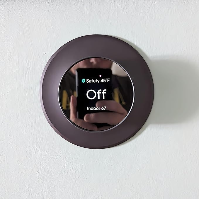 Metal Nest Wall Plate for Google Nest Thermostat 2020, Trim Kit, Charcoal